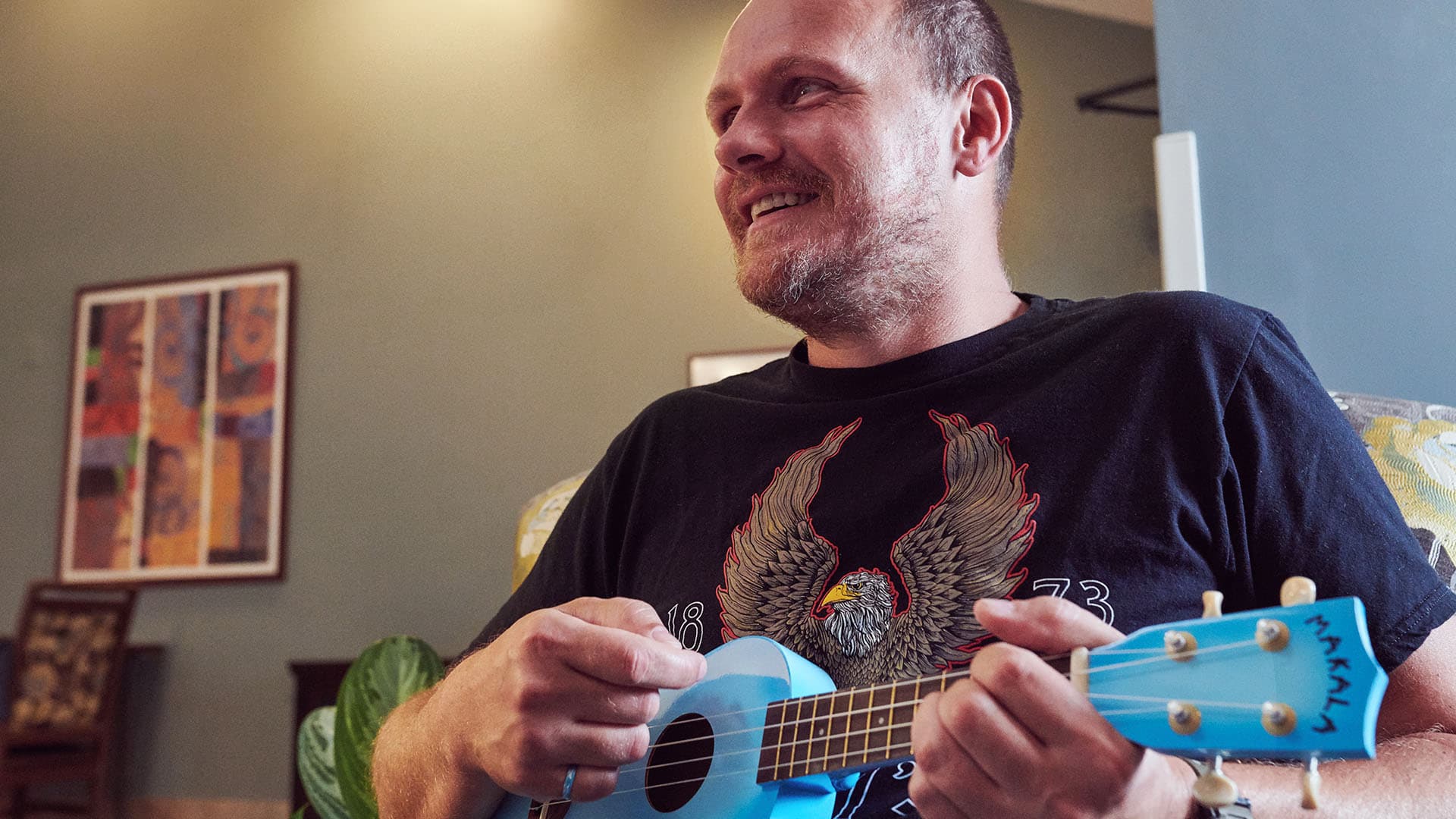 man with ukelele